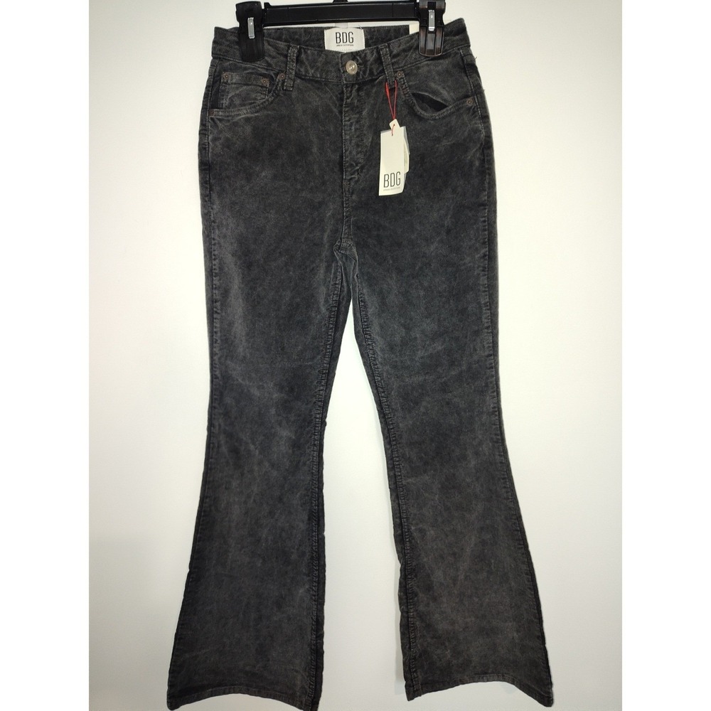 BDG Urban Outfitters Low Rise Flare Corduroy Pants Washed Black 31W 32L NEW